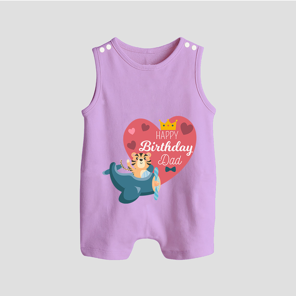 Cute Baby Romper Suit/Sleeveless Romper Outfit for Dad's Birthday | Soft & Breathable - LILAC - 0 - 5 Months Old (Chest 18")