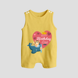 "Happy Birthday Dad - Baby Romper Suit That Makes Celebrations Unforgettable" - PASTEL YELLOW - 0 - 5 Months Old (Chest 18")