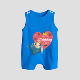 "Happy Birthday Dad - Baby Romper Suit That Makes Celebrations Unforgettable" - ROYAL BLUE - 0 - 5 Months Old (Chest 18")