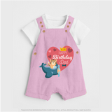 Cute Baby Dungaree Set Outfit for Dad's Birthday | Soft & Breathable - BABY PINK - 0 - 5 Months Old (Chest 18")