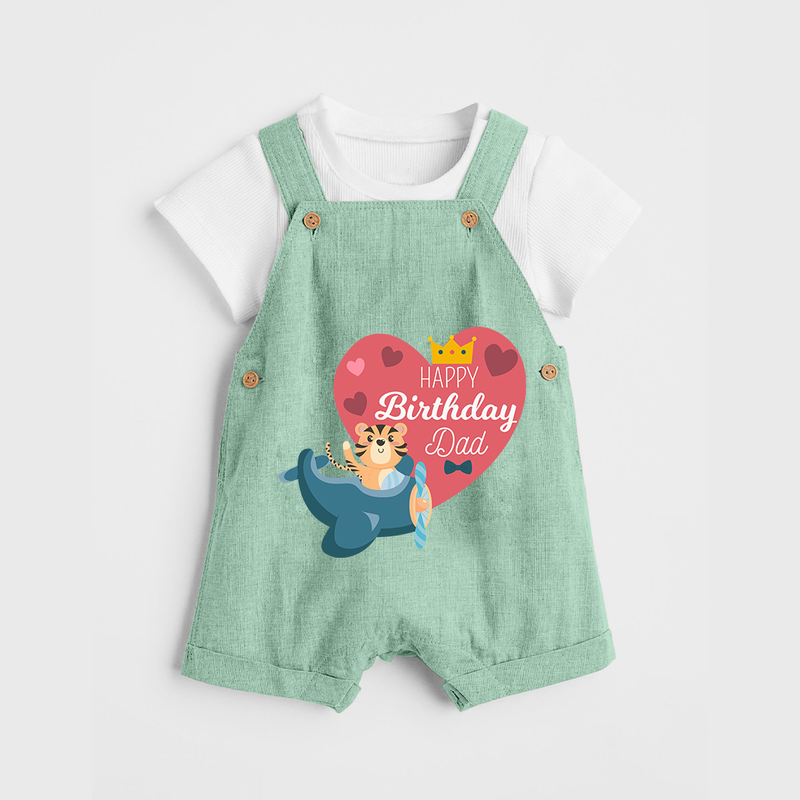 Cute Baby Dungaree Set Outfit for Dad's Birthday | Soft & Breathable - MINT GREEN - 0 - 5 Months Old (Chest 18")