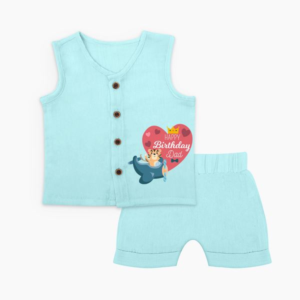Cute Baby Jabla Set Outfit for DadÕs Birthday |  Soft & Breathable - BABY BLUE - 0 - 3 Months Old (Chest 9.8")