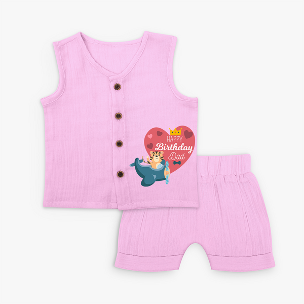 Cute Baby Jabla Set Outfit for DadÕs Birthday |  Soft & Breathable - BABY PINK - 0 - 3 Months Old (Chest 9.8")