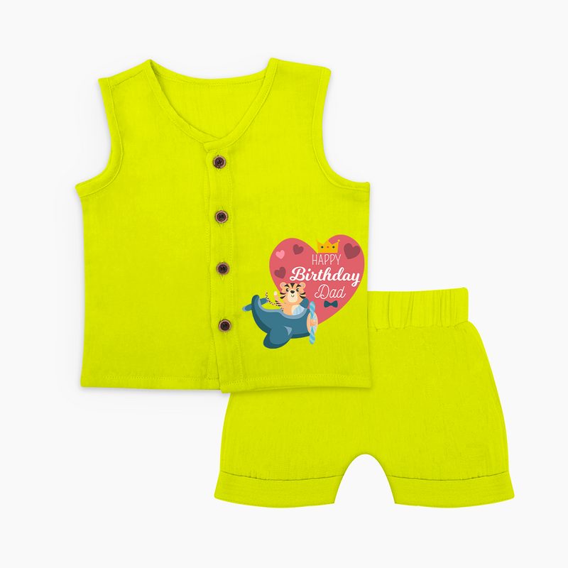 Cute Baby Jabla Set Outfit for DadÕs Birthday |  Soft & Breathable - LIME - 0 - 3 Months Old (Chest 9.8")