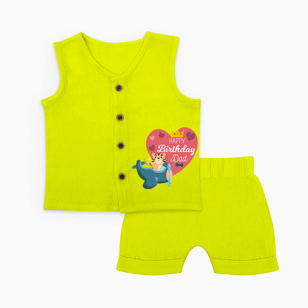 Cute Baby Jabla Set Outfit for Dad's Birthday | Soft & Breathable - LIME - 0 - 3 Months Old (Chest 9.8")