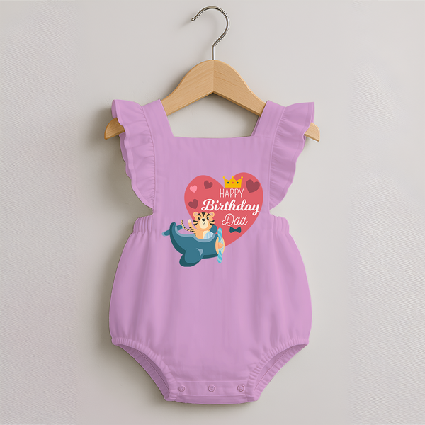 Cute Baby Romper Frock Outfit for Dad's Birthday | Soft & Breathable - BABY PINK - 0 - 3 Months Old (Chest 19")