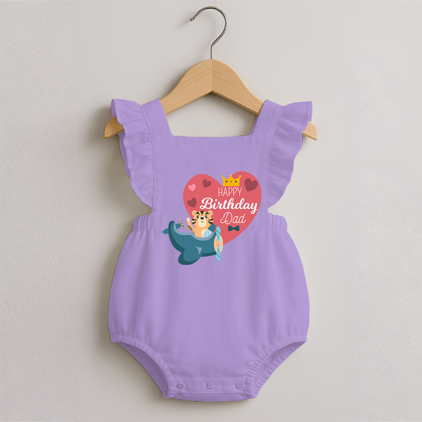Cute Baby Romper Frock Outfit for Dad's Birthday | Soft & Breathable - LILAC - 0 - 3 Months Old (Chest 19")