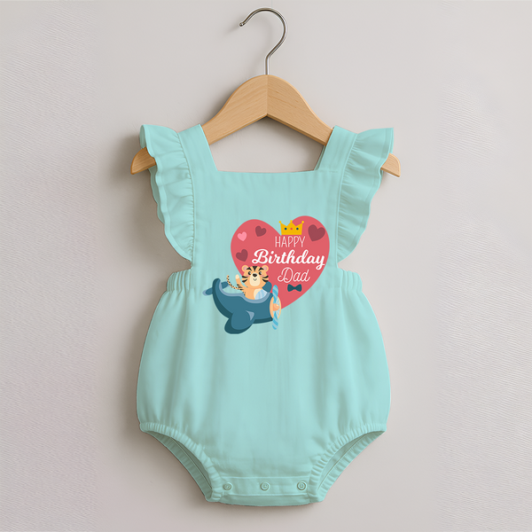 Cute Baby Romper Frock Outfit for Dad's Birthday | Soft & Breathable - MINT GREEN - 0 - 3 Months Old (Chest 19")