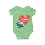 "Happy Birthday Dad - Baby Romper That Makes Celebrations Unforgettable" - GREEN - 0 - 3 Months Old (Chest 16")