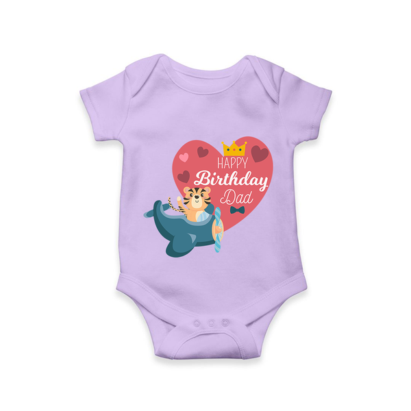Cute Baby Bodysuit/Onesie Outfit for Dad's Birthday | Soft & Breathable - LILAC - 0 - 3 Months Old (Chest 16")