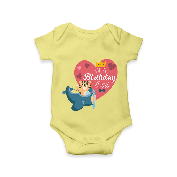 Cute Baby Bodysuit/Onesie Outfit for DadÕs Birthday |  Soft & Breathable - PASTEL YELLOW - 0 - 3 Months Old (Chest 16")