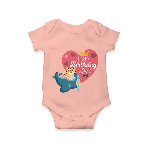 Cute Baby Bodysuit/Onesie Outfit for Dad's Birthday | Soft & Breathable - PEACH - 0 - 3 Months Old (Chest 16")