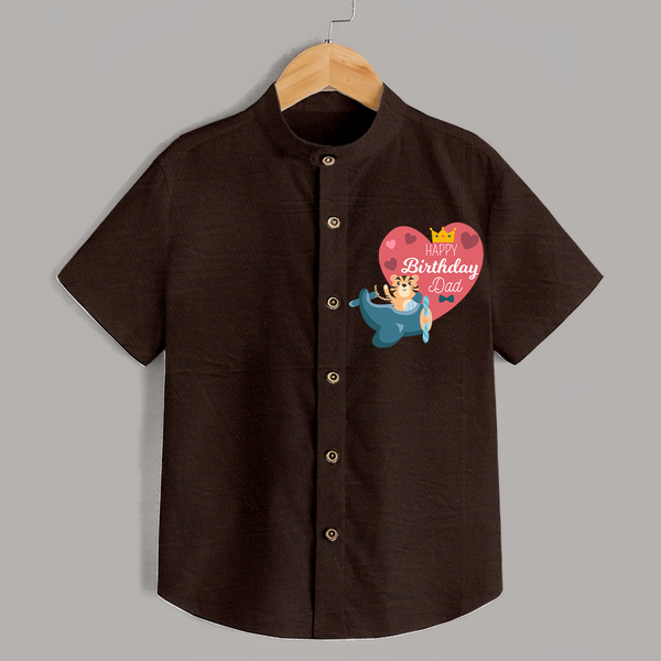 Cute Baby Shirt Outfit for Dad's Birthday | Soft & Breathable - CHOCOLATE BROWN - 0 - 6 Months Old (Chest 23")