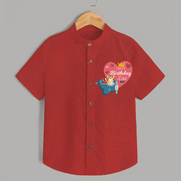 Cute Baby Shirt Outfit for Dad's Birthday | Soft & Breathable - RED - 0 - 6 Months Old (Chest 23")