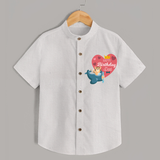 Cute Baby Shirt Outfit for Dad's Birthday | Soft & Breathable - WHITE - 0 - 6 Months Old (Chest 23")