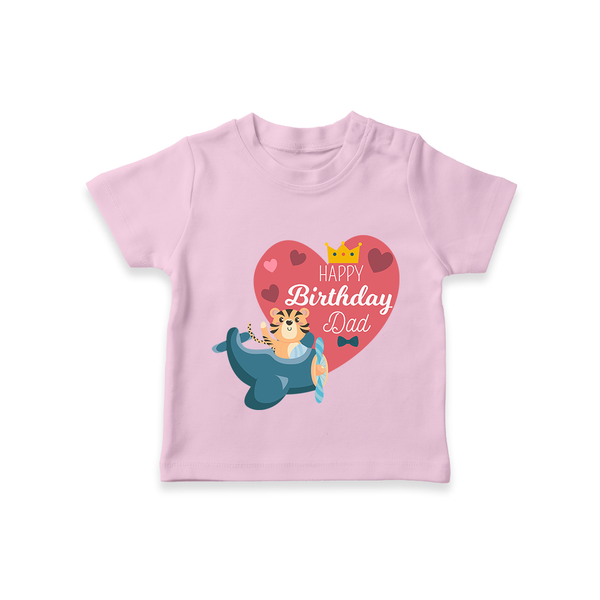 Cute Baby T-Shirt Outfit for Dad's Birthday | Soft & Breathable - BABY PINK - 0-5 Months Old (Chest 17")