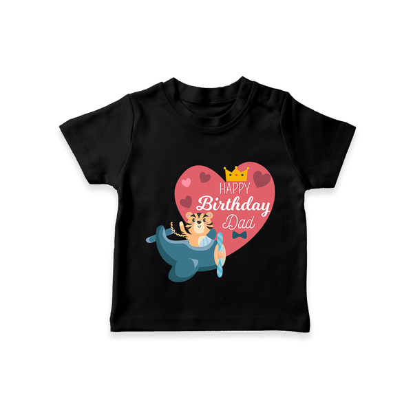 Cute Baby T-Shirt Outfit for Dad's Birthday | Soft & Breathable - BLACK - 0-5 Months Old (Chest 17")