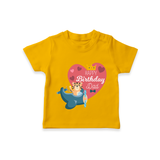 "Happy Birthday Dad - Kids T-Shirt That Makes Celebrations Unforgettable" - CHROME YELLOW - 0-5 Months Old (Chest 17")