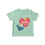 "Happy Birthday Dad - Kids T-Shirt That Makes Celebrations Unforgettable" - MINT GREEN - 0-5 Months Old (Chest 17")