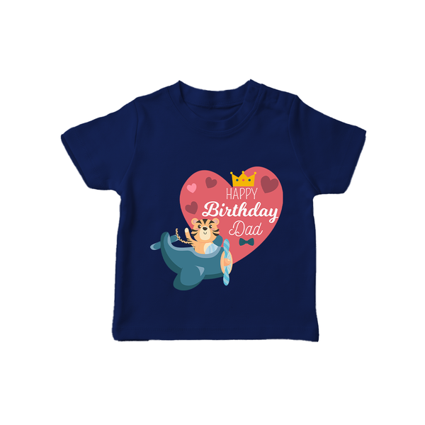 Cute Baby T-Shirt Outfit for Dad's Birthday | Soft & Breathable - NAVY BLUE - 0-5 Months Old (Chest 17")