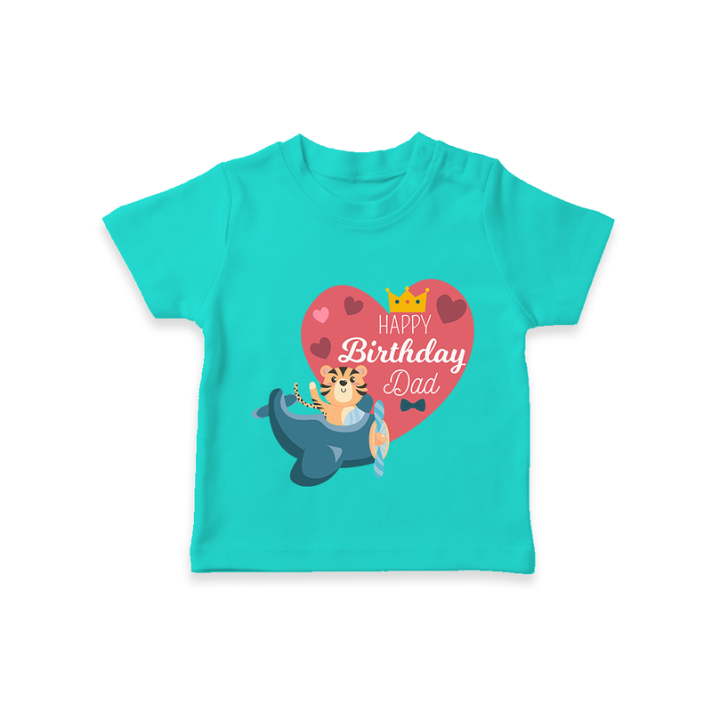 Cute Baby T-Shirt Outfit for Dad's Birthday | Soft & Breathable - TEAL - 0-5 Months Old (Chest 17")