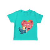 "Happy Birthday Dad - Kids T-Shirt That Makes Celebrations Unforgettable" - TEAL - 0-5 Months Old (Chest 17")