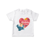 "Happy Birthday Dad - Kids T-Shirt That Makes Celebrations Unforgettable" - WHITE - 0-5 Months Old (Chest 17")