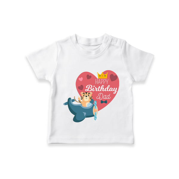 Cute Baby T-Shirt Outfit for Dad's Birthday | Soft & Breathable - WHITE - 0-5 Months Old (Chest 17")