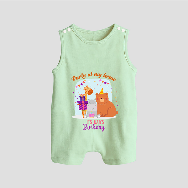 Daddy Birthday Romper/Sleeveless Romper for Babies | Soft & Breathable Cotton Playsuit/Romper Suit - MINT GREEN - 0 - 5 Months Old (Chest 18")