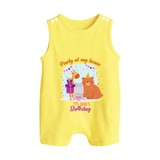 Daddy Birthday Romper/Sleeveless Romper for Babies | Soft & Breathable Cotton Playsuit/Romper Suit - PASTEL YELLOW - 0 - 5 Months Old (Chest 18")
