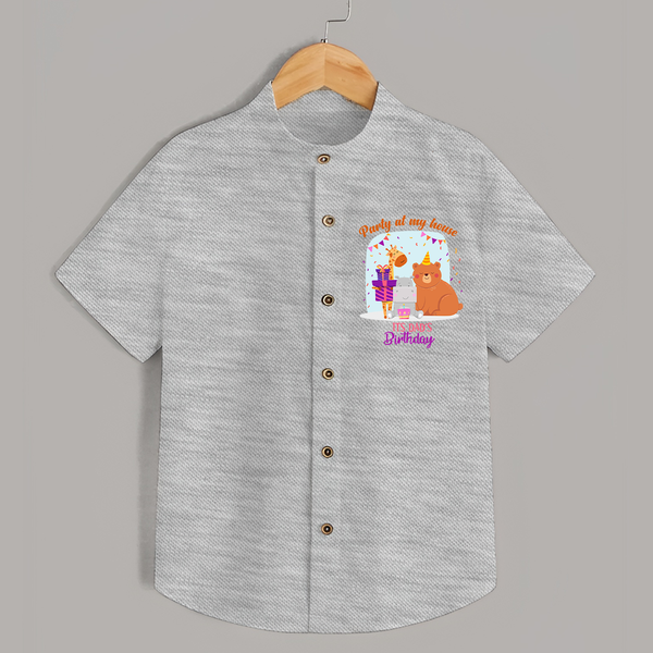 Daddy Birthday Shirt for Babies | Soft & Breathable Cotton Shirt - GREY - 0 - 6 Months Old (Chest 23")