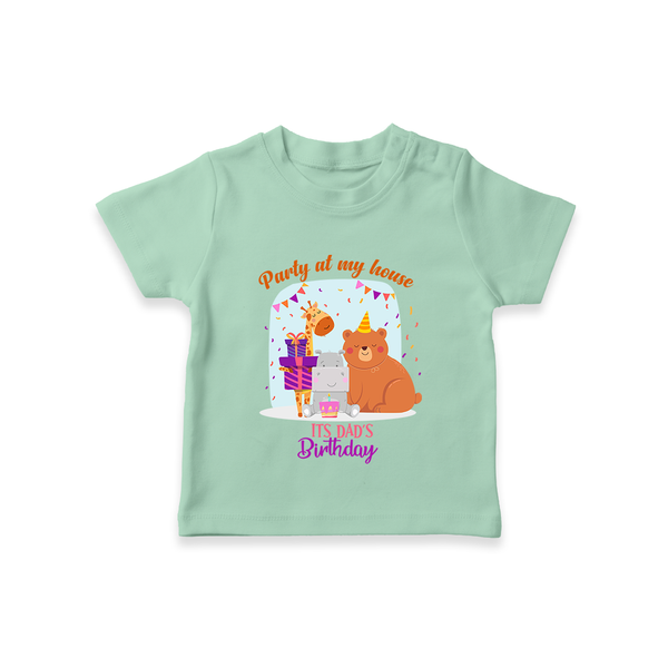 Daddy Birthday T-Shirt for Babies | Soft & Breathable Cotton T-Shirt - MINT GREEN - 0-5 Months Old (Chest 17")