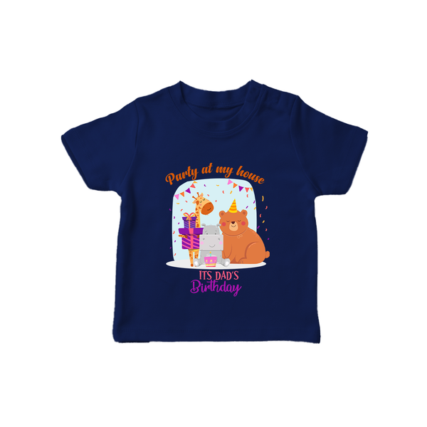 Daddy Birthday T-Shirt for Babies | Soft & Breathable Cotton T-Shirt - NAVY BLUE - 0-5 Months Old (Chest 17")