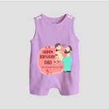 "Adorable Baby Romper Suit - Celebrate DadÕs Birthday With Love" - LILAC - 0 - 5 Months Old (Chest 18")