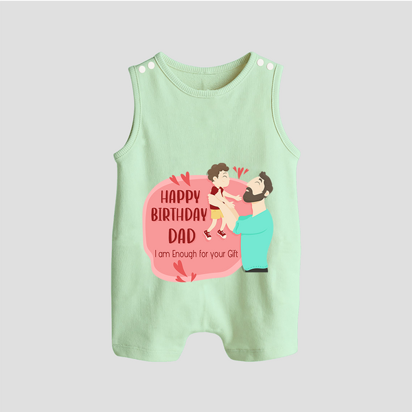 Special Baby Gift for Dad's Birthday | Personalized Infant Romper/Sleeveless Romper - MINT GREEN - 0 - 5 Months Old (Chest 18")