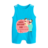 Special Baby Gift for Dad's Birthday | Personalized Infant Romper/Sleeveless Romper - SKY BLUE - 0 - 5 Months Old (Chest 18")