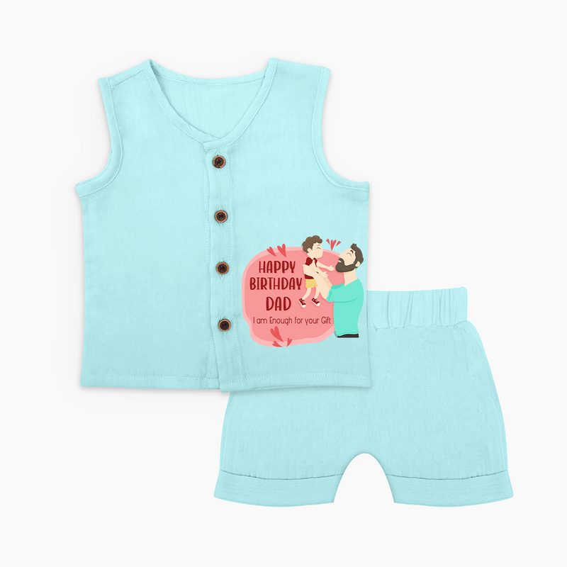 "Adorable Baby Jabla Set - Celebrate DadÕs Birthday With Love" - BABY BLUE - 0 - 3 Months Old (Chest 9.8")