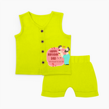 Special Baby Gift for DadÕs Birthday | Personalized Infant Jabla Set - LIME - 0 - 3 Months Old (Chest 9.8")