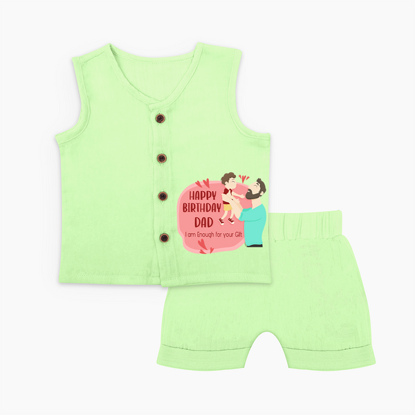 Special Baby Gift for DadÕs Birthday | Personalized Infant Jabla Set - PASTEL GREEN - 0 - 3 Months Old (Chest 9.8")