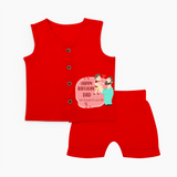 Special Baby Gift for DadÕs Birthday | Personalized Infant Jabla Set - RED - 0 - 3 Months Old (Chest 9.8")