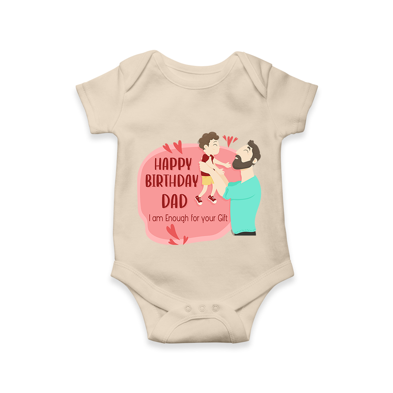 Special Baby Gift for Dad's Birthday | Personalized Infant Romper/Onesie - IVORY - 0 - 3 Months Old (Chest 16")