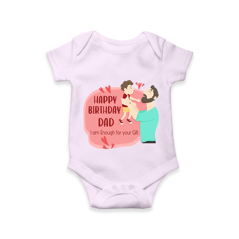 "Adorable Baby Romper - Celebrate DadÕs Birthday With Love" - LILAC - 0 - 3 Months Old (Chest 16")