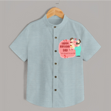 Special Baby Gift for Dad's Birthday | Personalized Infant Shirt - ARCTIC BLUE - 0 - 6 Months Old (Chest 23")