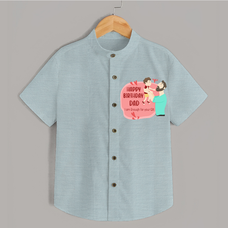 Special Baby Gift for Dad's Birthday | Personalized Infant Shirt - ARCTIC BLUE - 0 - 6 Months Old (Chest 23")