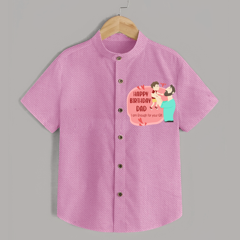 Special Baby Gift for Dad's Birthday | Personalized Infant Shirt - BABY PINK - 0 - 6 Months Old (Chest 23")