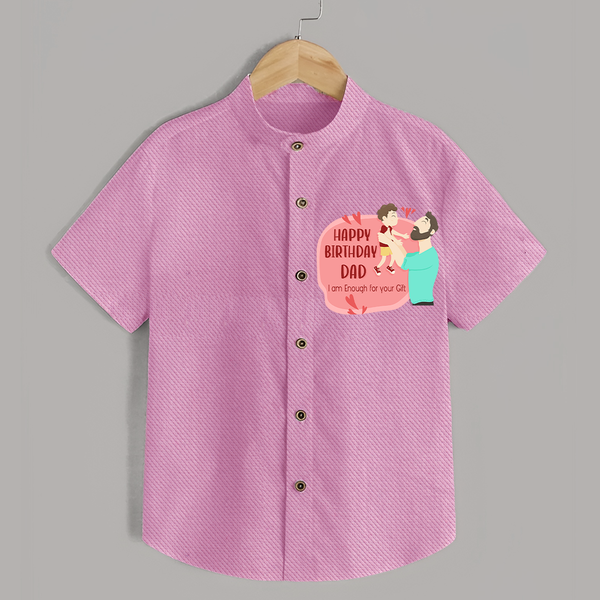 Special Baby Gift for Dad's Birthday | Personalized Infant Shirt - BABY PINK - 0 - 6 Months Old (Chest 23")