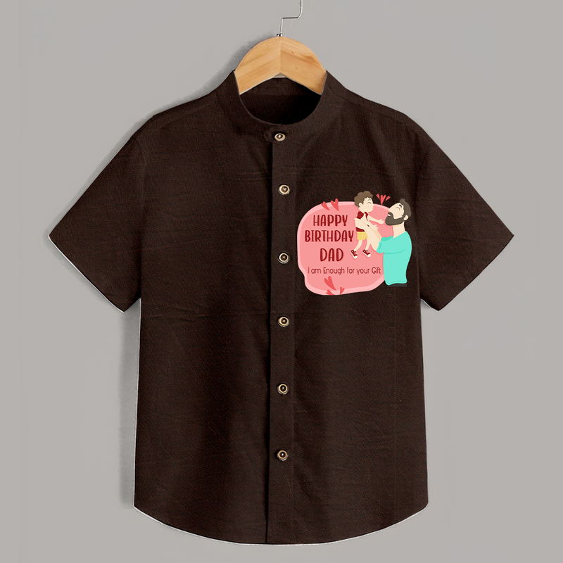 Special Baby Gift for Dad's Birthday | Personalized Infant Shirt - CHOCOLATE BROWN - 0 - 6 Months Old (Chest 23")