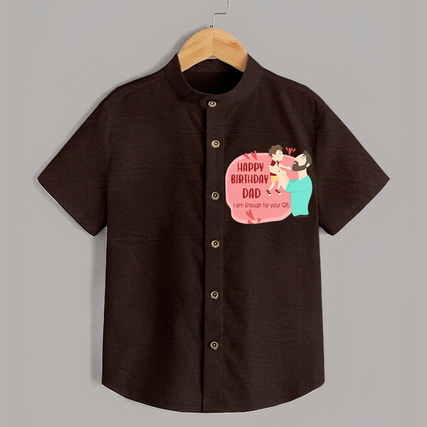 Special Baby Gift for Dad's Birthday | Personalized Infant Shirt - CHOCOLATE BROWN - 0 - 6 Months Old (Chest 23")