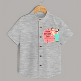 Special Baby Gift for Dad's Birthday | Personalized Infant Shirt - GREY - 0 - 6 Months Old (Chest 23")