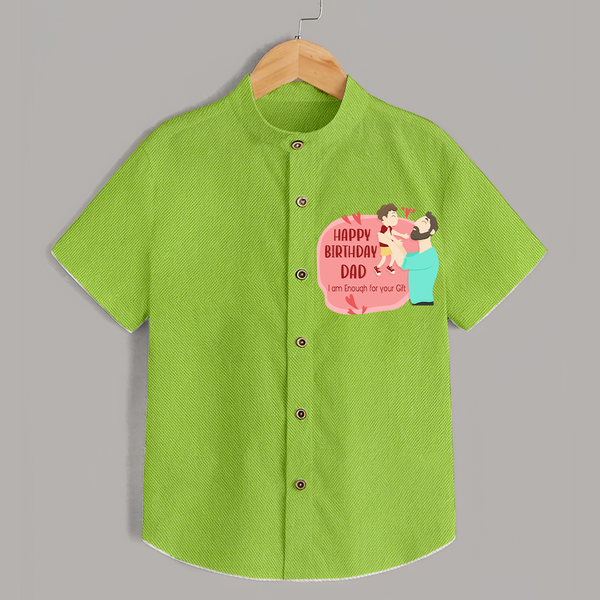 Special Baby Gift for Dad's Birthday | Personalized Infant Shirt - LIME GREEN - 0 - 6 Months Old (Chest 23")